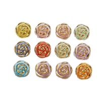 Boutons de couture floraux en acrylique plaqué rose OEM personnalisés à deux trous pour chemises, artisanat DIY, confection de vêtements, robes et sacs