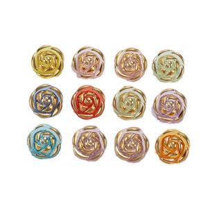 กระดุมเสื้ออะคริลิคประดับลูกปัดรูปดอกกุหลาบ 30 ชิ้น รูปหัวใจ/เพชร/สี่เหลี่ยม/ดาว อุปกรณ์เย็บผ้า งานฝีมือ DIY ผลิตในจีน (สีเข้ม) - Product Image 4