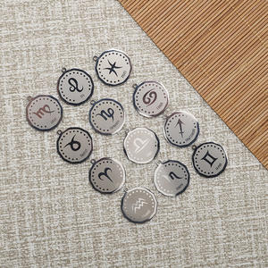 Collar con Colgante de Acero Inoxidable con los 12 Signos <span class=keywords><strong>del</strong></span> Zodiaco, Joyería de Astrología, Amuleto de Moda, Colgantes y Dijes - Product Image 2