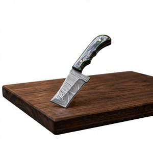 Couteau de chasse et de survie à lame fixe mini, forgé à la main en acier Damas de haute qualité, pointe tombante, manche en résine OEM - Product Image 1