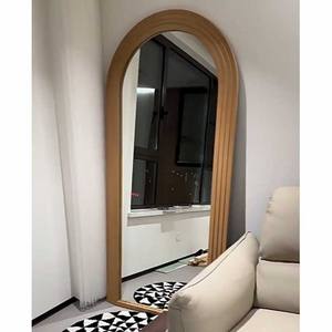 Gebogen retro spiegel in volle lengte, Franse middeleeuwse stijl, staande spiegel, kaptafelspiegel voor woonkamer, kledingwinkel - Product Image 4