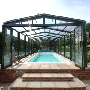 Manufacturer Supply Aluminium Screen Enclosure Pool Roof Plastic Pvc Sunroom Retractable Enclosures Pool