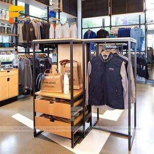 Estante de almacenamiento de ropa de pared de exhibición de cubo de madera estante colgante de ropa Mostrador de exhibición tienda de moda al por menor muebles de accesorios - Product Image 6