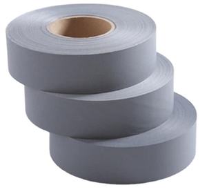 Ruban polyester tissu réfléchissant à coudre sur les vêtements <span class=keywords><strong>de</strong></span> sécurité du vêtement Logo personnalisé haute visibilité la <span class=keywords><strong>nuit</strong></span> noire - Product Image 1