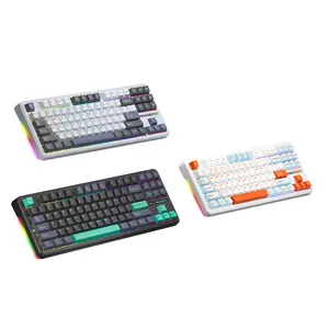 AULA F87 teclas Rgb retroiluminado caliente intercambiable Anti Ghosting teclado para escritorio tableta portátil con cable Gaming Teclado mecánico Oem