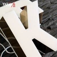 Lettres lumineuses LED sans cadre en or rose électroplaqué, étanches IP65, super lumineuses, à double éclairage, pour enseignes publicitaires