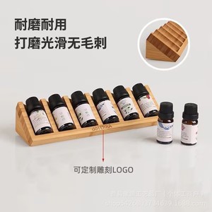 Organizador de aceites esenciales de madera maciza con 6 compartimentos, organizador de almacenamiento de bambú para exhibir aceites esenciales, organizador de escritorio - Product Image 4