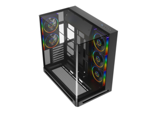 Caja de Juego ATX con Panel Frontal de Vidrio Templado Curvo, Lista para <span class=keywords><strong>BTF</strong></span>, Admite Refrigeración por Agua de 360 mm y GPU de 430 mm de Largo - Product Image 1