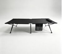 Lit de camping pliable pour adultes, avec oreiller, poches latérales, facile à installer, sac de transport pour le camping