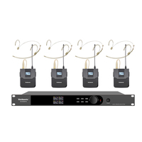 Sistem Mikrofon Konferensi Vason 8400plus 1 Receiver Drive 4 Wireless Lavaliere Gooseneck Short-Gun dengan Baterai AA dan Konektor XLR