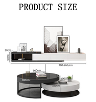 Meubles de salon, design moderne, métal doré, bois, marbre, meuble TV, table basse