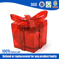 Boîte à gâteau carrée transparente recyclable personnalisable en PET/PVC, conteneur alimentaire simple ou double couche avec vernissage et gaufrage pour anniversaire