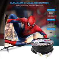Harga pabrik dalam stok berlapis emas jantan ke HDMI jantan 4k 60hz 30M HDMI 2.0 kabel serat optik kecepatan tinggi