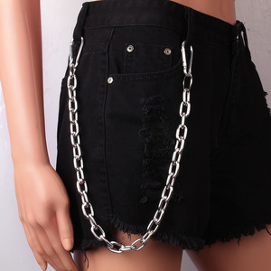 Men's And Women's Fashion Metal Pants <b>Chain</b> Tibetan Silver Double Ring Waist <b>Chain</b> For Daily Wear Hip Hop Style - Product Image 5