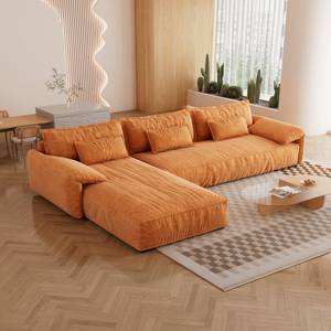 Conjunto de sofá elegante <span class=keywords><strong>y</strong></span> suave para sala de estar, lo último en tela, sofá en forma de L, sofá de nube de terciopelo de alta calidad para el hogar, gran oferta, <span class=keywords><strong>bonitos</strong></span> sofás - Product Image 6