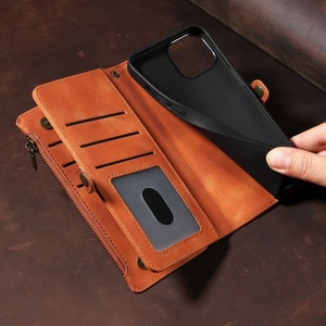 PU cuero Flip Wallet cremallera ranura para tarjeta diseño fundas de teléfono móvil para iPhone 17 16 15 Plus 14 Pro 12 <span class=keywords><strong>13</strong></span> <span class=keywords><strong>Mini</strong></span> nueva Funda de cuero - Product Image 6