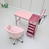 Table de manucure de luxe avec station pliable pour boîte à maquillage Bluetooth et rangement