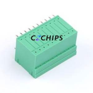 MX15EDGRH-3.81-2*10P-GN01-Cu-A Plug-in Terminal Block Bent Lead Through Hole,P=3.81mm Board-to-Board / Socket - Closed 2x10P - Product Image 2