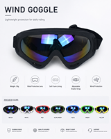 Lunettes de moto avec verres miroir, coupe-vent, anti-poussière, pour scooter, VTT, lunettes de protection