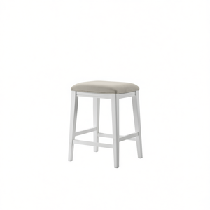Sedia da pranzo Sasha con schienale alto, 17 pollici, con struttura in legno bianco e seduta imbottita, design moderno per l'arredamento domestico - Product Image 1