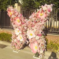 Support de toile de fond moderne en fer et soie fait main, arche de mariage, support géant pour fleurs roses, décoration de cérémonie d'anniversaire