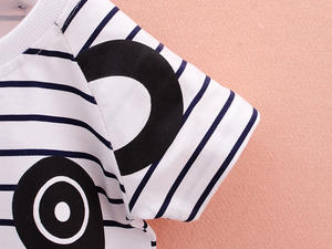 Vêtements pour enfants en gros, vêtements pour bébés garçons, ensembles de pantalons noirs à manches courtes pour l'été - Product Image 4