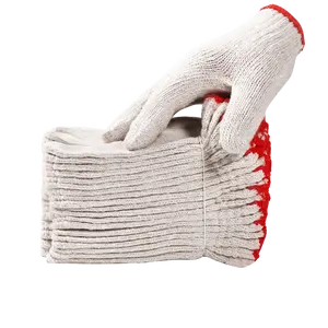 Natural White Yarn Knitted Cotton Bulk Hand Gardening Work Gloves