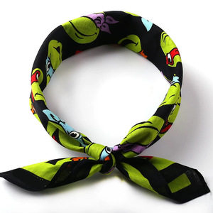 Bandana Quadrata Grande in Puro Cotone con Design Personalizzato <span class=keywords><strong>delle</strong></span> <span class=keywords><strong>Tartarughe</strong></span> <span class=keywords><strong>Ninja</strong></span> a Forma di Rana Verde - Product Image 4