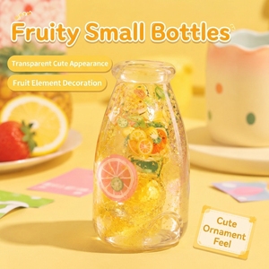 2026 Jouet anti-stress souple en forme de bouteille de fruit à presser, transparent, à rebond lent, en maltose - Product Image 1