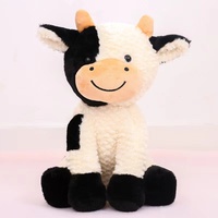 Nouveau Style Vente Chaude Cadeau D'anniversaire Poupée Vache En Peluche Noir et Blanc Souriant Rose Vache