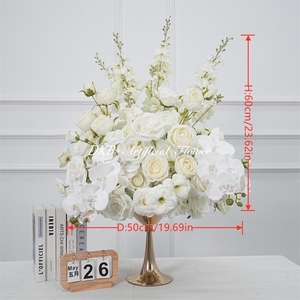 DKB Artificial <b>Flowers</b> Factory Wholesale Wedding Decoration <b>Flowers</b> White Handmade <b>Flower</b> Balls for Wedding Table Decoration - Product Image 2