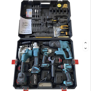 Ensemble de 5 outils électriques combinés, perceuse à percussion sans fil, clé à chocs sans fil, scie circulaire portable WKC-5, haute qualité - Product Image 1
