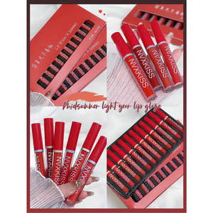 ชุดลิปกลอสเคลือบเงาแบบวีแกน12แพ็กสีขาวสไตล์อินเทอร์<span class=keywords><strong>เน็ต</strong></span>ดารานักเรียนไม่ซีดจางง่าย - Product Image 4