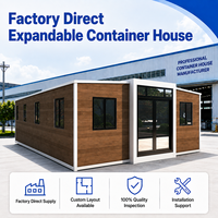 Maisonnette préfabriquée extensible de 20/40 pieds, prête à l'emploi, conteneur mobile modulaire avec cuisine et salle de bain pour habitation