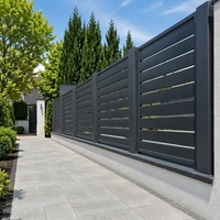 Panneau de clôture en métal à lattes horizontales en aluminium, écran d'intimité pour jardin extérieur