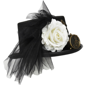 Sombrero con Gafas Steampunk y Flor Extraíble - <span class=keywords><strong>Gorra</strong></span> de Vaquero Pirata Vintage para Fiesta Gótica, Actuación en Escenario, Halloween, Cosplay - Product Image 2
