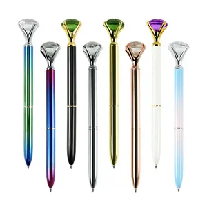 Kailong Unique Design Dünner Metallstift Hochwertige Diamant-Kugelschreiber aus weißem und schwarzem Kristall Twist Key Kugelschreiber