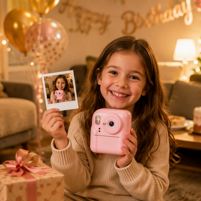 Kids Instant Print Camera  With Thermal Paper Kids Digital Camera With Printer 48MP Photo Rechargeable Camera for Kids