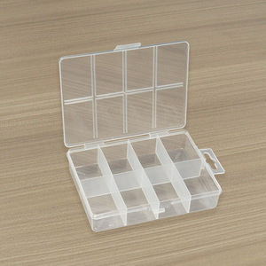 8 Compartment Plastic Storage <b>Box</b> 14x10.5x2.9cm Transparent <b>Tool</b> Organizer For Hardware Buttons Fishing Gear - Product Image 4