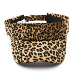 Topi pelindung matahari macan tutul wanita, kasual desain kustom cetak bordir olahraga tanpa atasan musim panas topi Golf Tenis untuk wanita - Product Image 2