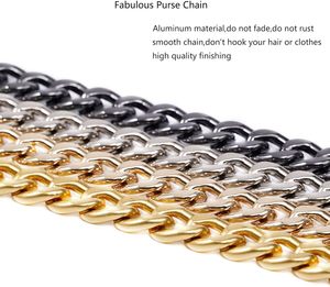 Xiazw Medium Size Fabulous Metal Shoulder Crossbody Purse <b>Strap</b> <b>Replacement</b> <b>Bag</b> Chain Accessories Gold - Product Image 4