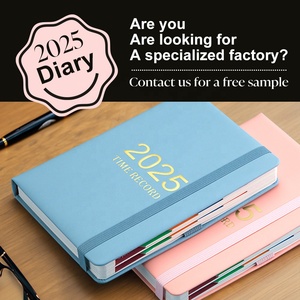 Schnelle Lieferung 2025 2026 Englisch Spanisch Agenda PU Leder Notebook Kalender A5 Wöchentlicher Tages planer Benutzer definiertes Logo Großhandel Tagebuch