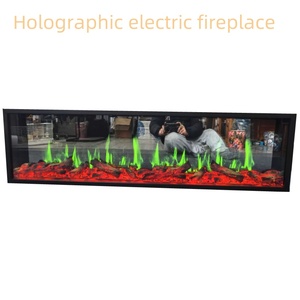 Modern 40/50/60/70/80 Inch Holographic Electric <strong>Fireplace</strong> Built-In LCD <strong>Screen</strong> for Household Hotel Steel English Metal Material - Product Image 4