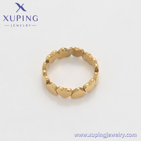 XUPING 14R23111610 Nouveau Vente en Gros Amour Inversé en Forme de Cœur Design Femmes Mode Bijoux en Acier Inoxydable Bague Couleur Or 14k