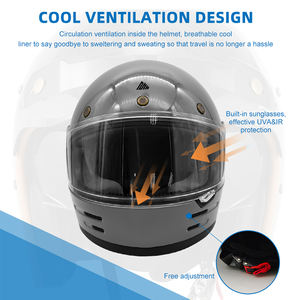 หมวกกันน็อคอัจฉริยะลายจุดหมวกกันน็อคมอเตอร์ไซค์แบบย้อนยุคสำหรับทุกเพศ ABS ป้องกันศีรษะ - Product Image 5