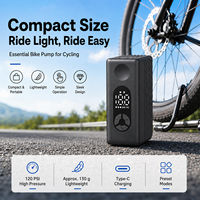 New Arrival Easy Carry 120PSI Automatic High Pressure Tire Inflator Portable Air Compressor Bicycle Pump ABS Digital Pressure