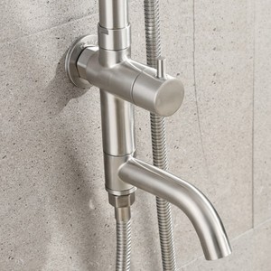 Juego de ducha Bingtao de acero inoxidable 304 con rociador superior de agua fría, grifo de baño empotrado de montaje superficial - Product Image 2