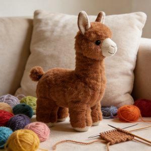 Lindo Peluche de Alpaca Marrón, Animal de Peluche Suave Relleno de Algodón PP para Cumpleaños de Niños - Product Image 5