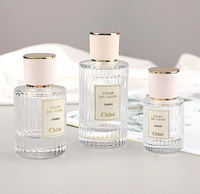 Flacon de parfum vide de luxe en verre rechargeable personnalisé de 30 ml, 50 ml, 100 ml avec emballage en boîte