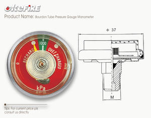 <span class=keywords><strong>Manomètre</strong></span> à tube de Bourdon pour <span class=keywords><strong>extincteur</strong></span> Okefire - Product Image 4